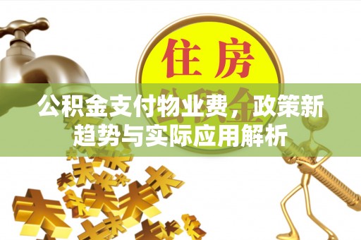盐亭公积金支付物业费，政策新趋势与实际应用解析