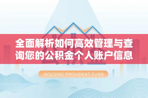 盐亭全面解析如何高效管理与查询您的公积金个人账户信息