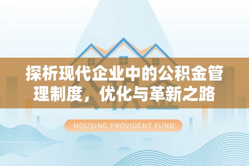 盐亭探析现代企业中的公积金管理制度，优化与革新之路