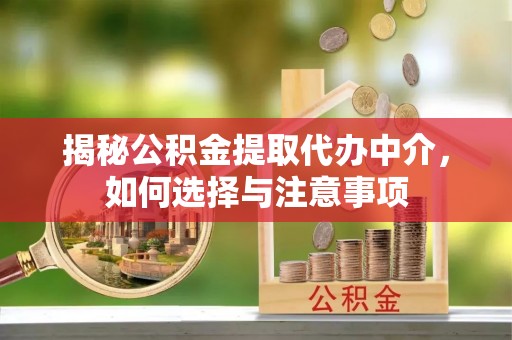 盐亭揭秘公积金提取代办中介，如何选择与注意事项